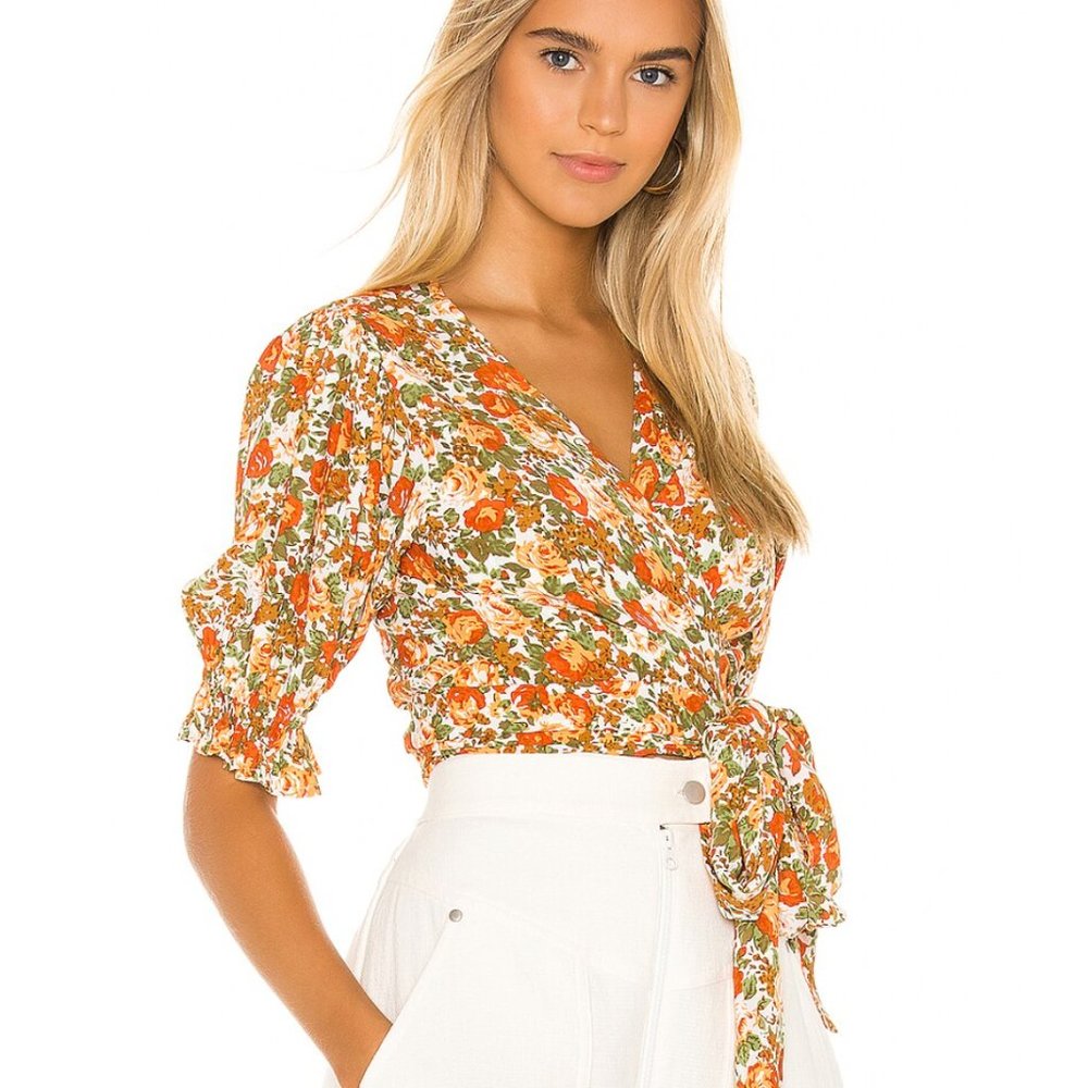 NWOT FAITHFULL - Mali Wrap Top - Le Rose - Picture 2 of 7